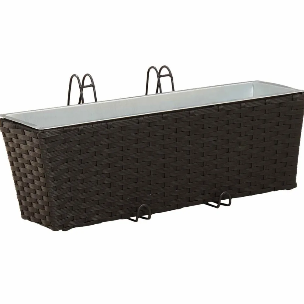 vidaXL Barandilla 2 pcs 50 x 17 x 17 cm Metal Negro Discount