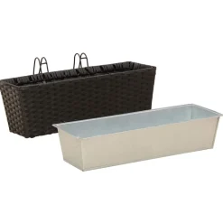 vidaXL Barandilla 2 pcs 50 x 17 x 17 cm Metal Negro Discount