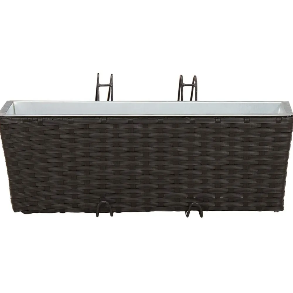 vidaXL Barandilla 2 pcs 50 x 17 x 17 cm Metal Negro Discount