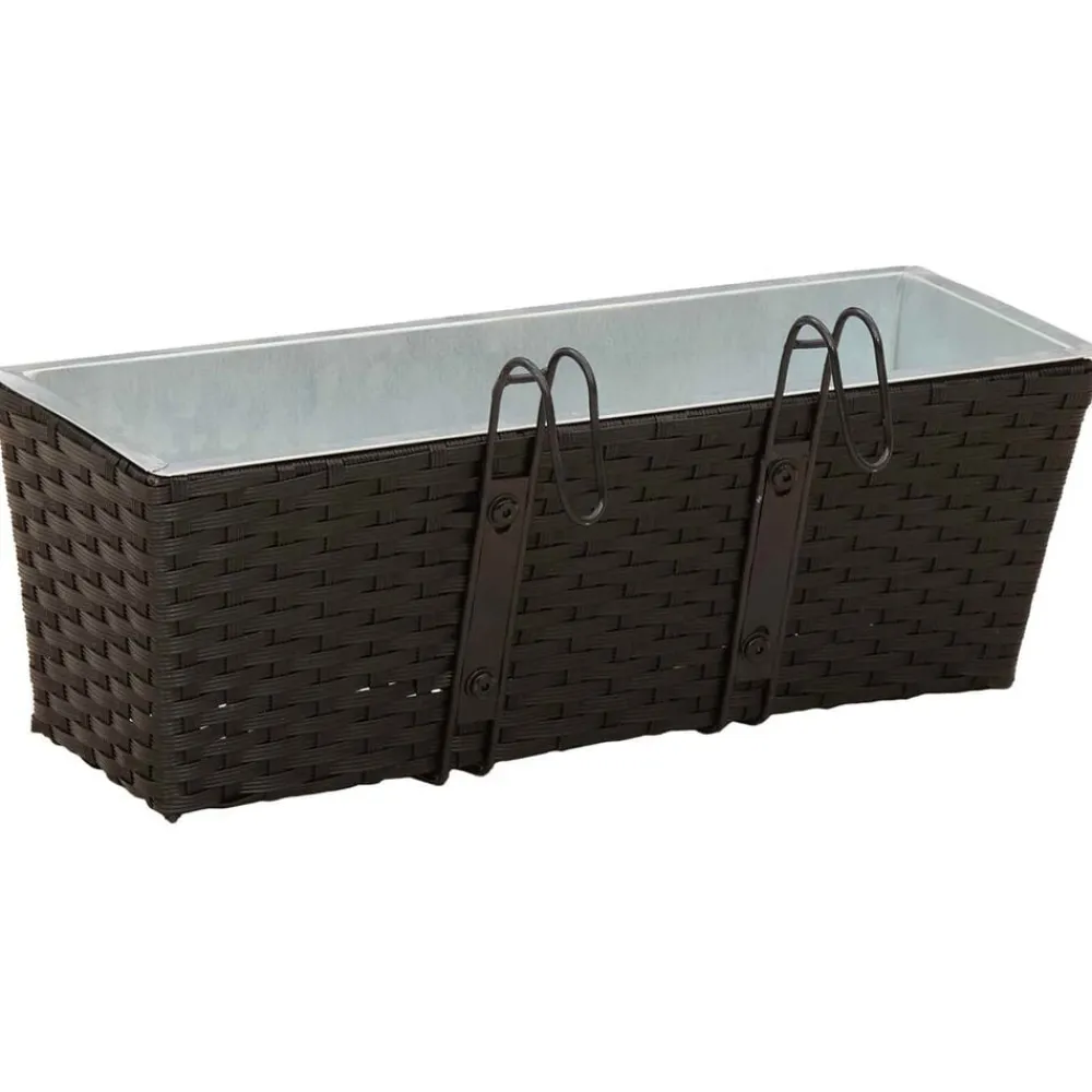vidaXL Barandilla 2 pcs 50 x 17 x 17 cm Metal Negro Discount