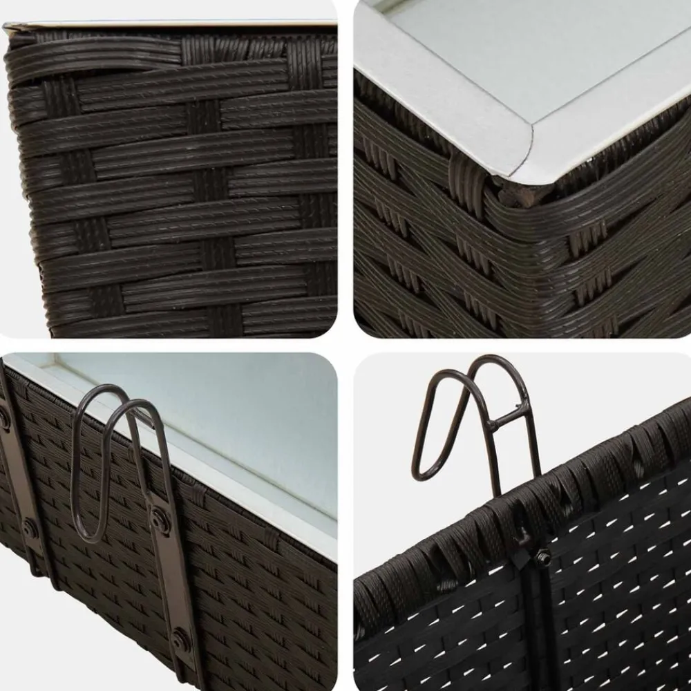 vidaXL Barandilla 2 pcs 50 x 17 x 17 cm Metal Negro Discount