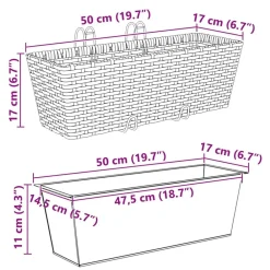 vidaXL Barandilla 2 pcs 50 x 17 x 17 cm Metal Negro Discount