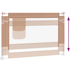 vidaXL Barandilla de seguridad cama de niño taupe tela 100x25 cm Taupé New