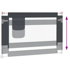 vidaXL Barandilla de seguridad cama de niño tela 100x25 cm Gris oscuro Sale
