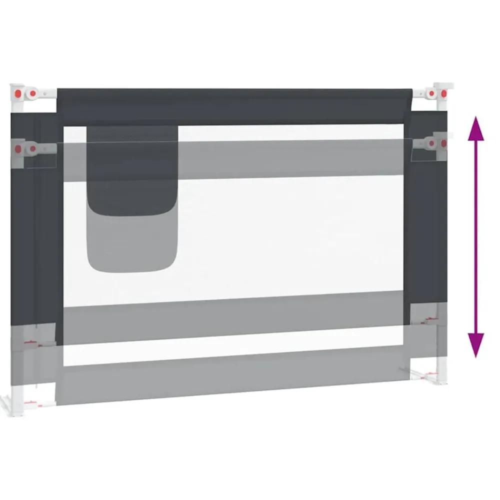 vidaXL Barandilla de seguridad cama de niño tela 100x25 cm Gris oscuro Sale