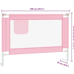 Niños vidaXL Protección Para El Bebé-Barandilla de seguridad cama de niño tela 100x25 cm