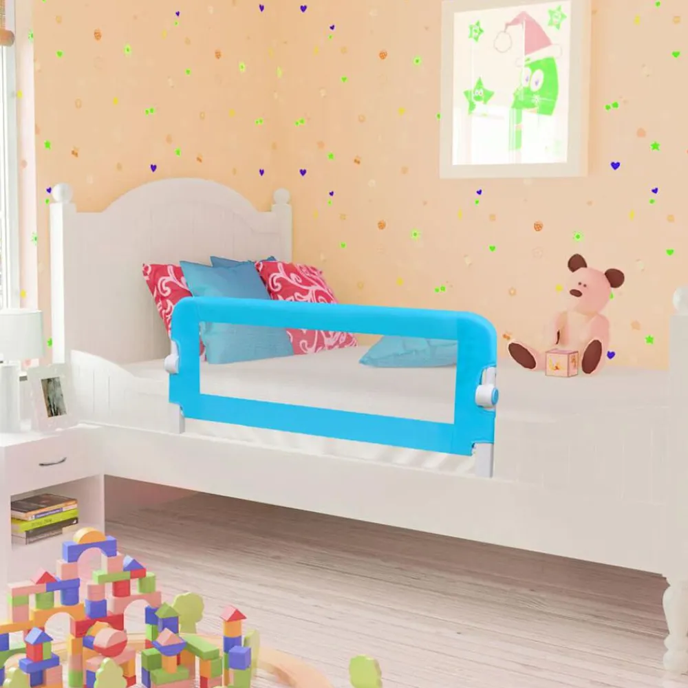 vidaXL Barandilla de seguridad cama de niño 102x42 cm Azul Clearance
