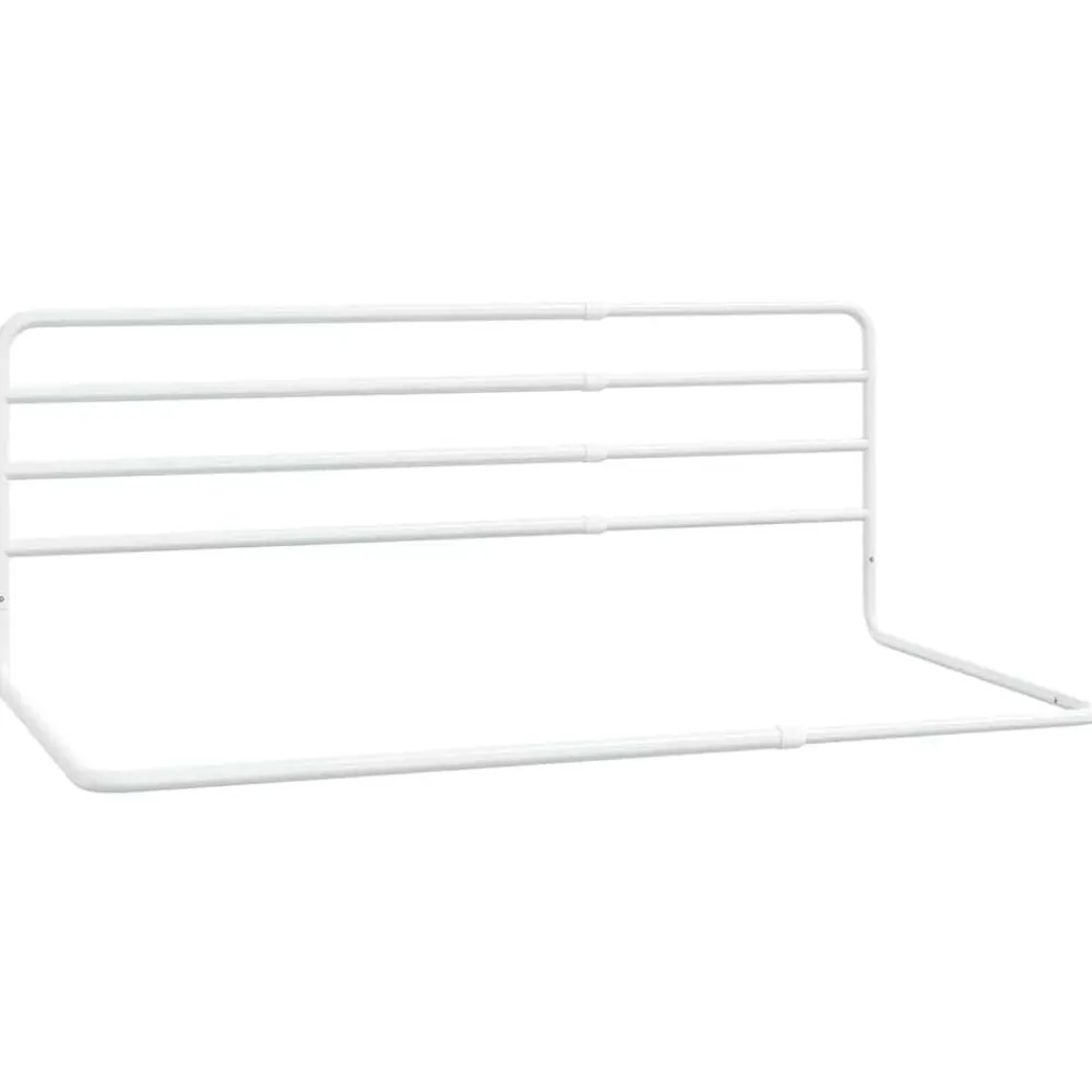 Niños vidaXL Protección Para El Bebé-Barandilla de seguridad cama niño blanco hierro (76-137)x55 cm