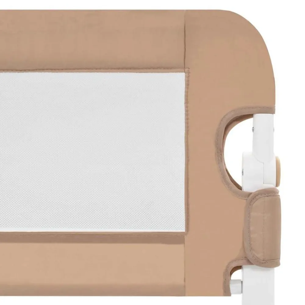 Niños vidaXL Protección Para El Bebé-Barandilla de seguridad cama de niño poliéster taupe 102x42 cm