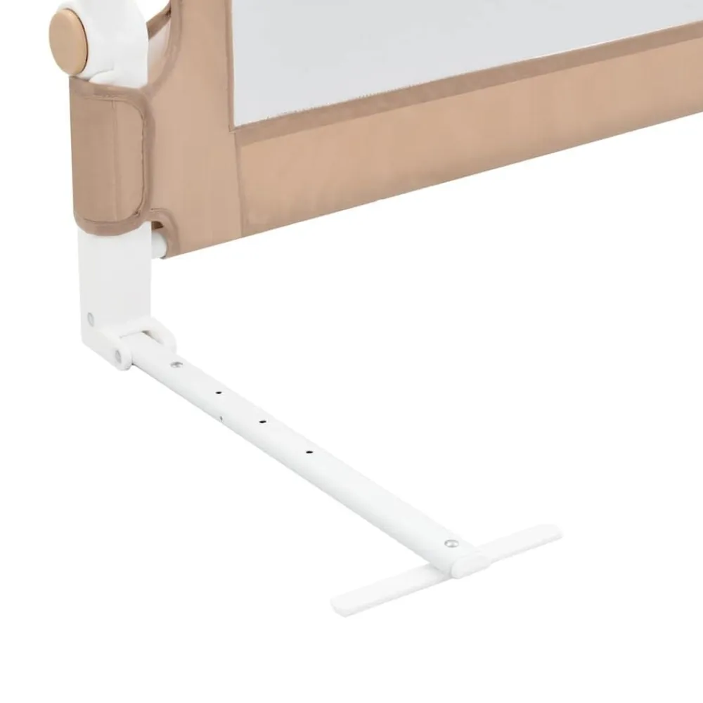 Niños vidaXL Protección Para El Bebé-Barandilla de seguridad cama de niño poliéster taupe 102x42 cm