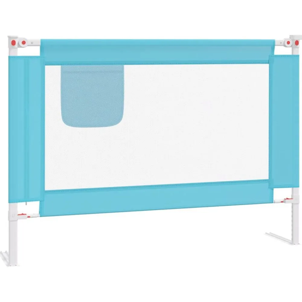 vidaXL Barandilla de seguridad cama de niño tela 90x25 cm Azul Clearance