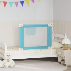 vidaXL Barandilla de seguridad cama de niño tela 90x25 cm Azul Clearance