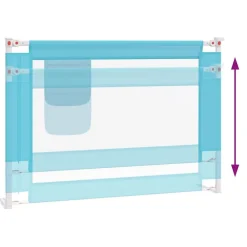vidaXL Barandilla de seguridad cama de niño tela 90x25 cm Azul Clearance