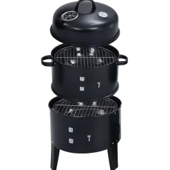 vidaXL Cocina Y Comedor-Barbacoa ahumador de carbón 3 en 1 40x80 cm