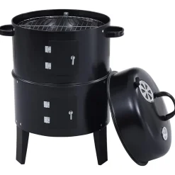 vidaXL Cocina Y Comedor-Barbacoa ahumador de carbón 3 en 1 40x80 cm