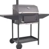 vidaXL Cocina Y Comedor-Barbacoa Ahumador al carbón con estante inferior negro
