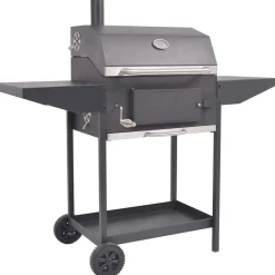 vidaXL Cocina Y Comedor-Barbacoa Ahumador al carbón con estante inferior negro