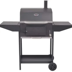 vidaXL Cocina Y Comedor-Barbacoa Ahumador al carbón con estante inferior negro