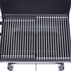 vidaXL Cocina Y Comedor-Barbacoa de carbón con ahumador y estante inferior negro