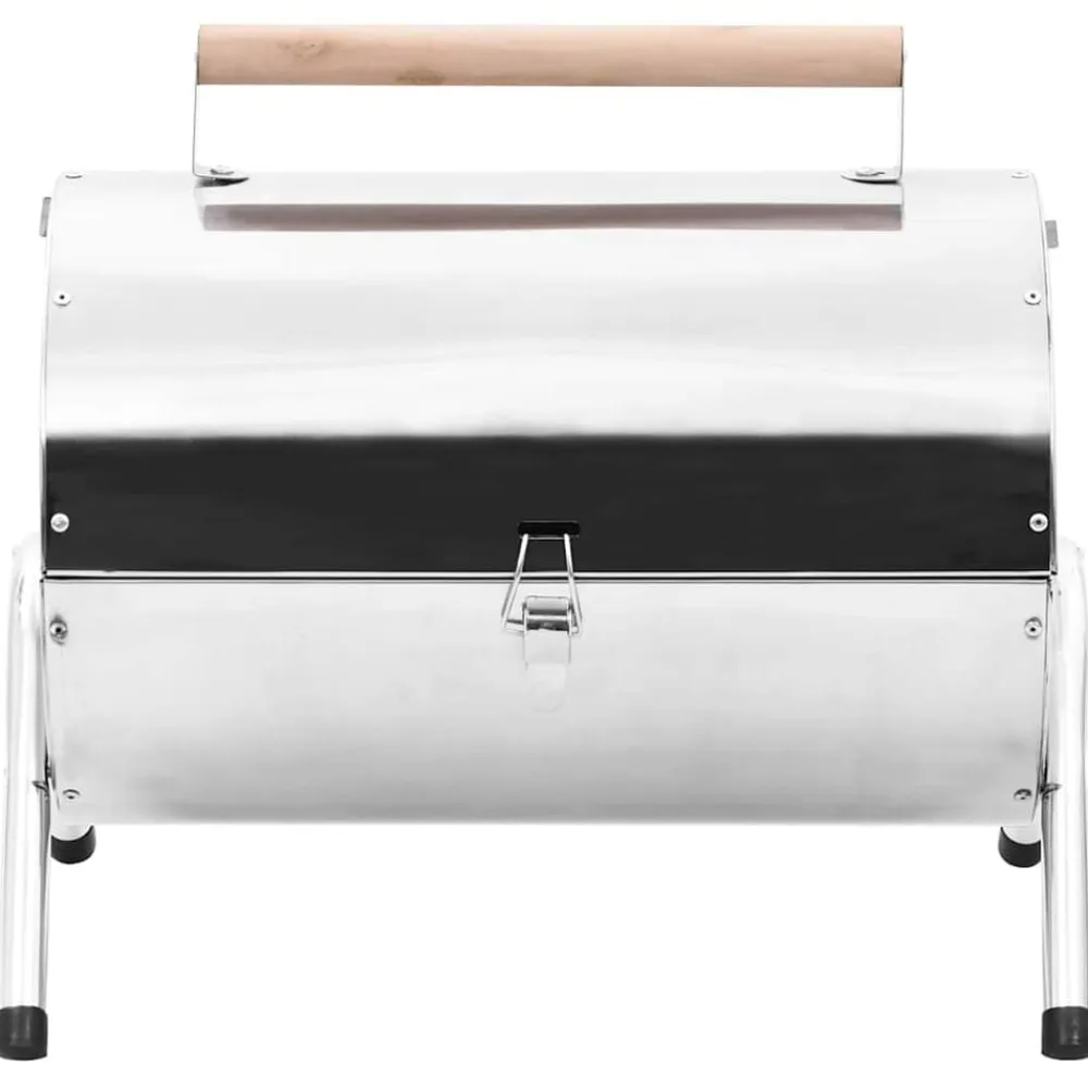 vidaXL Cocina Y Comedor-Barbacoa de carbón de sobremesa acero inoxidable doble parrilla