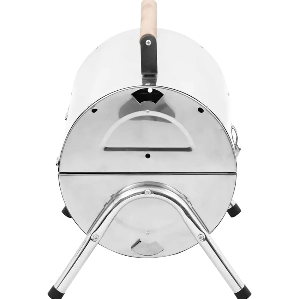 vidaXL Cocina Y Comedor-Barbacoa de carbón de sobremesa acero inoxidable doble parrilla