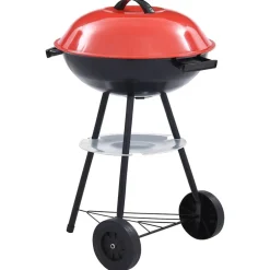vidaXL Cocina Y Comedor-Barbacoa de carbón portátil con ruedas XXL 44 cm