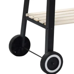 vidaXL Barbacoa de carbón con ruedas white shelf Clearance