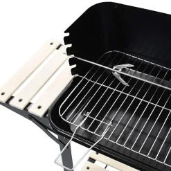 vidaXL Barbacoa de carbón con ruedas white shelf Clearance