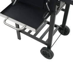 vidaXL Cocina Y Comedor-Barbacoa de carbón con estante inferior negra
