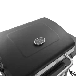 vidaXL Cocina Y Comedor-Barbacoa de carbón con estante inferior negra