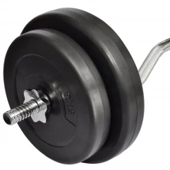 vidaXL Barra curl con pesas 30 kg Clearance