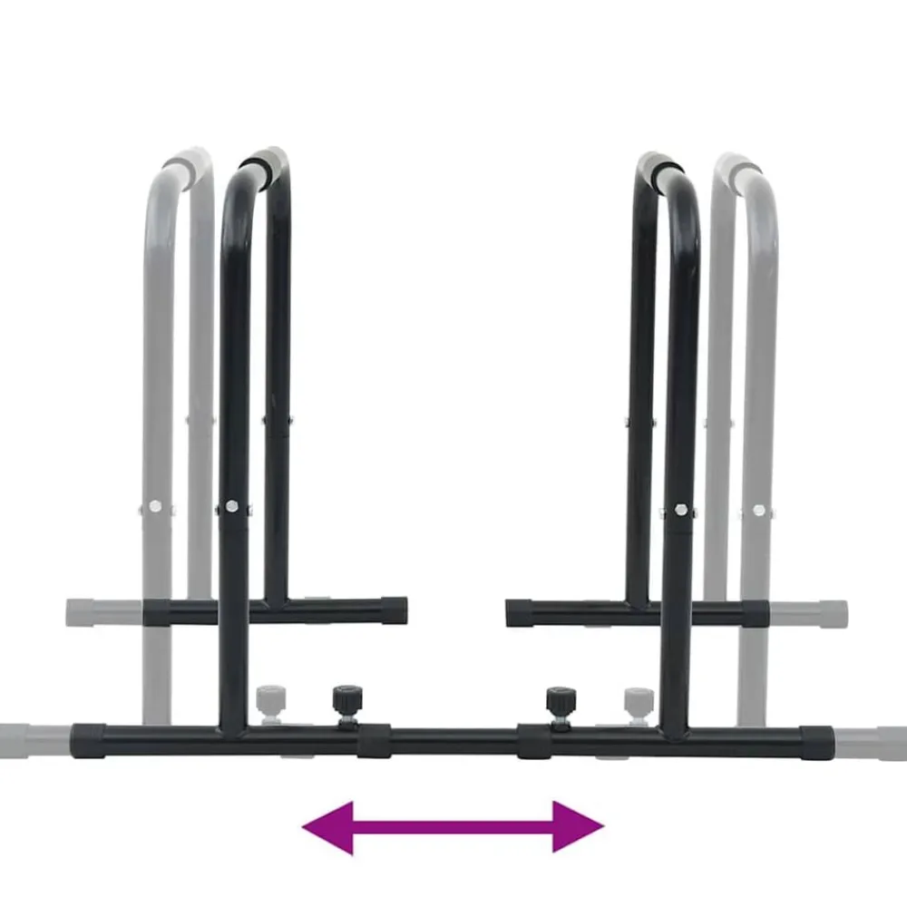 vidaXL Barra de Dips Manual Negro 116 x 66 x 74,5 cm Outlet