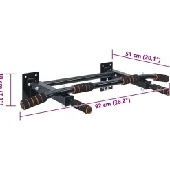 VidaXL Fitness Y Musculación-Barra de Dominadas Negro y rojo 92 x 51 x 18 cm