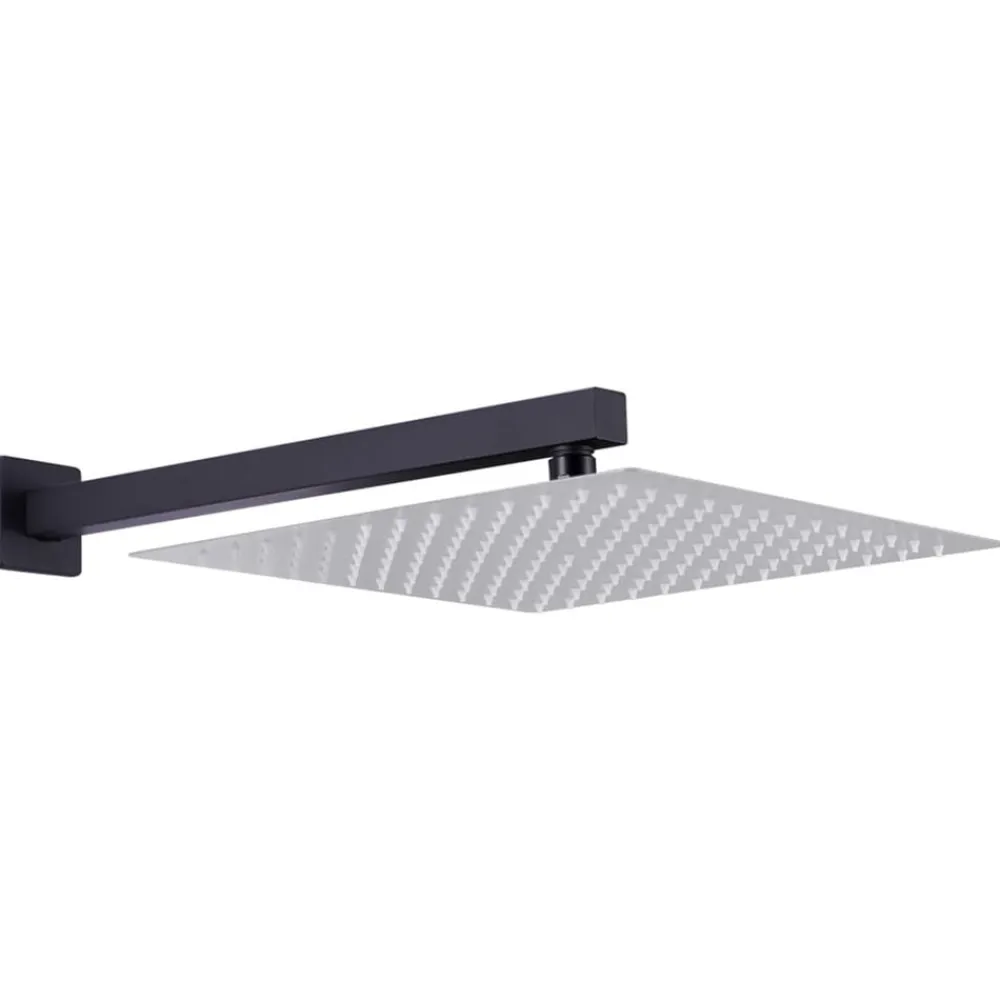 vidaXL Fontanería-Barra de soporte ducha cuadrada acero inox 201 40 cm