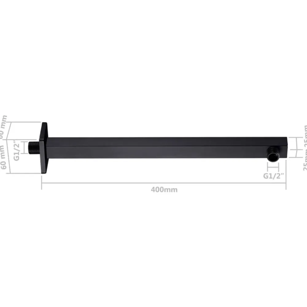 vidaXL Fontanería-Barra de soporte ducha cuadrada acero inox 201 40 cm