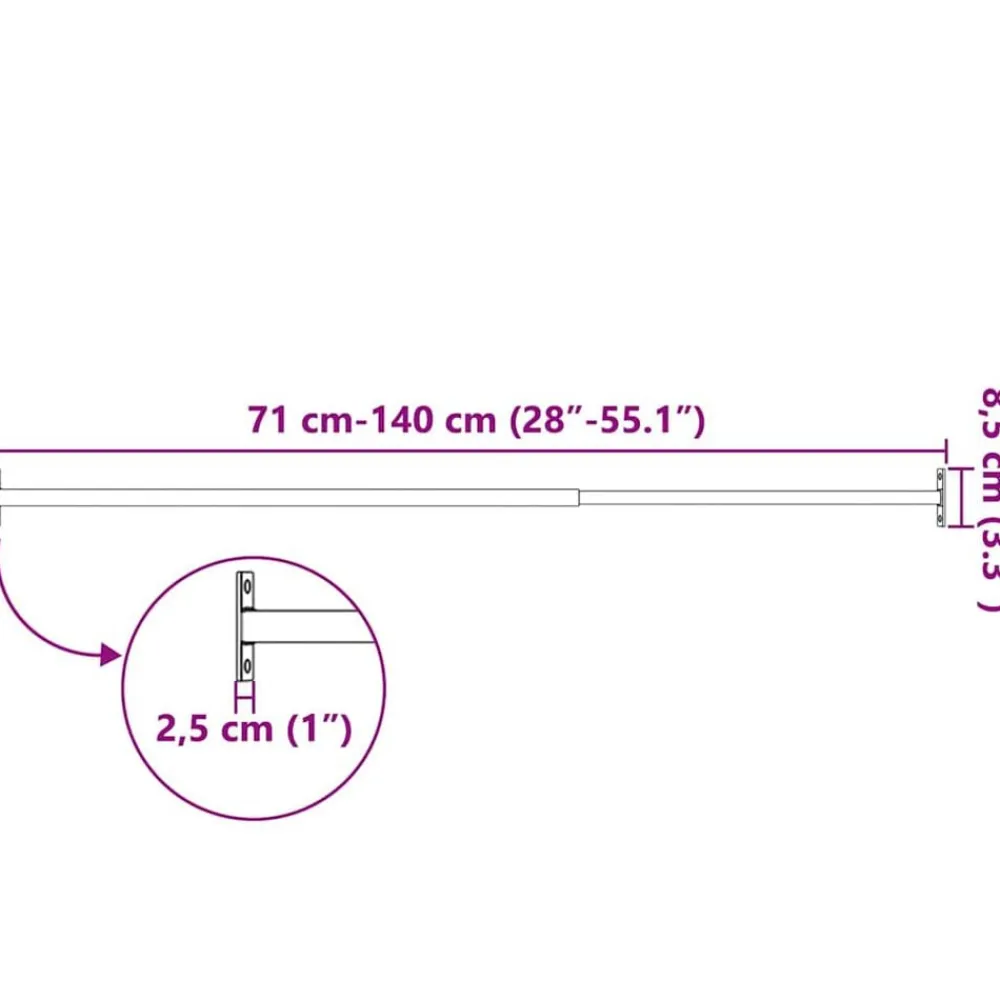 vidaXL Materiales De Construcción-Barras de seguridad ajustables para ventanas 3 uds 710-1200 mm