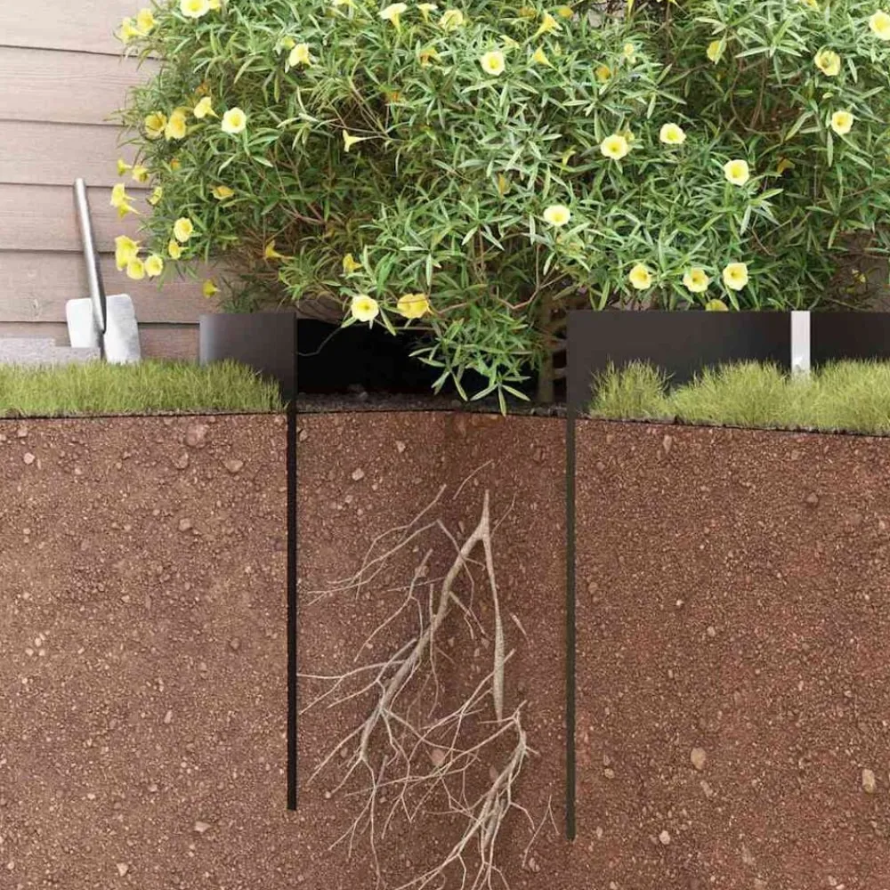 vidaXL Barrera antirraíces Negro 0,7 x 3 m Polietileno