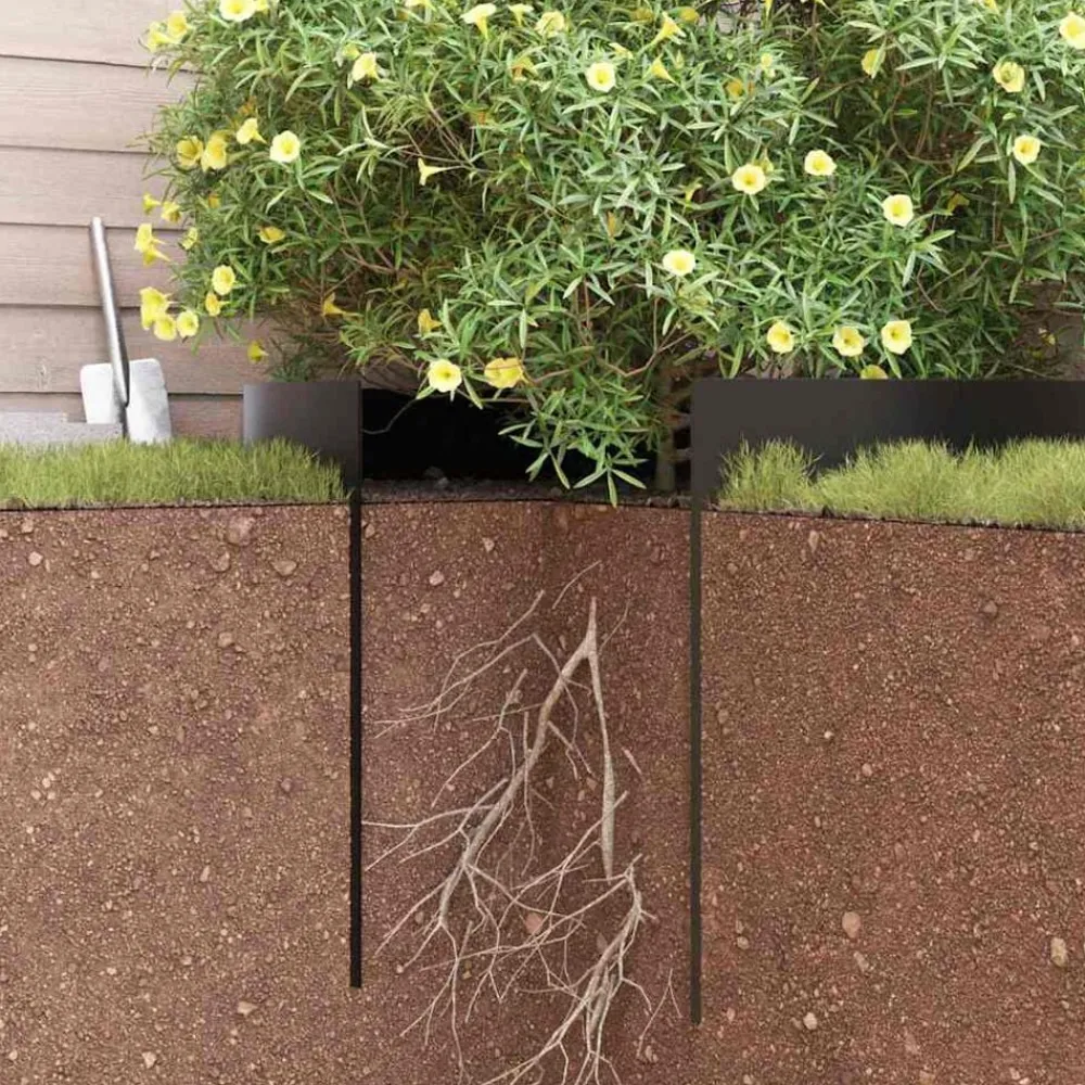 vidaXL Barrera antirraíces Negro 0,7 x 3 m Polietileno New