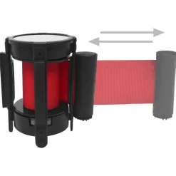 vidaXL Barrera de cinta retráctil 200 cm Rojo Discount