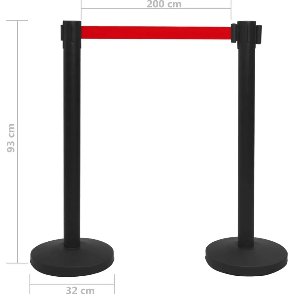 vidaXL Vallas De Jardín-Barrera de cinta tipo aeropuerto con soportes acero