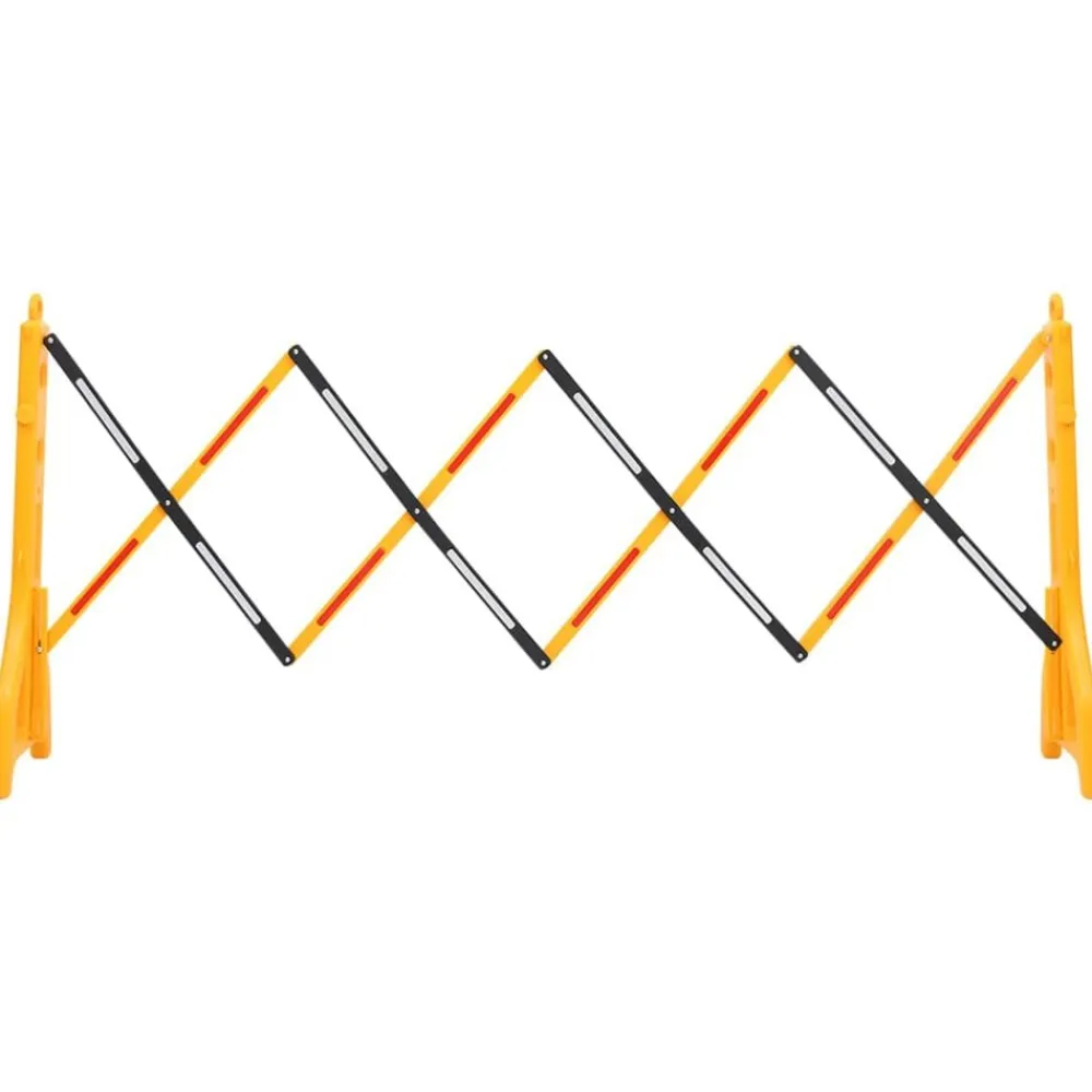 vidaXL Avisos-Barrera de tráfico plegable amarillo y negro 250x38x96 cm