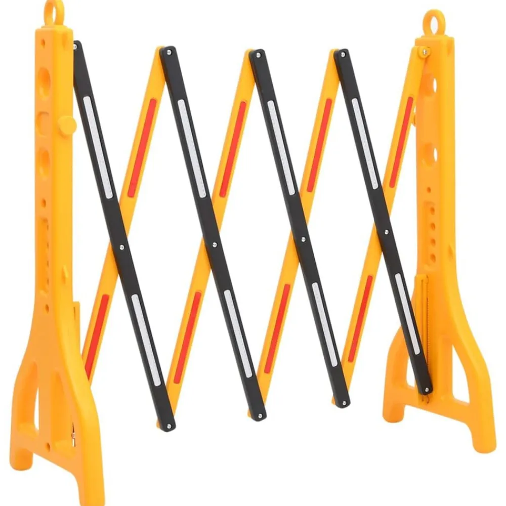 vidaXL Avisos-Barrera de tráfico plegable amarillo y negro 250x38x96 cm