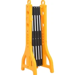 vidaXL Avisos-Barrera de tráfico plegable amarillo y negro 250x38x96 cm