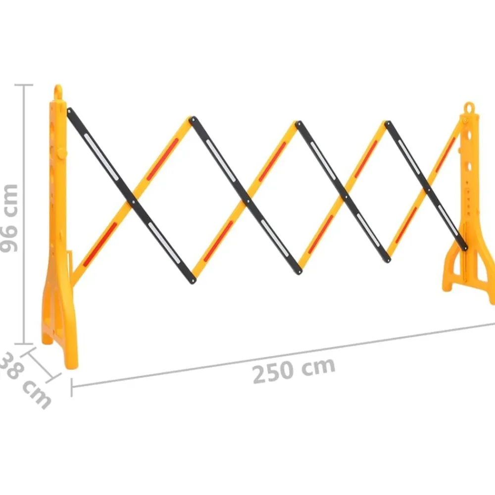 vidaXL Avisos-Barrera de tráfico plegable amarillo y negro 250x38x96 cm