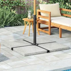 vidaXL Base de peso de sombrilla de granito cuadrada 25 kg Gris