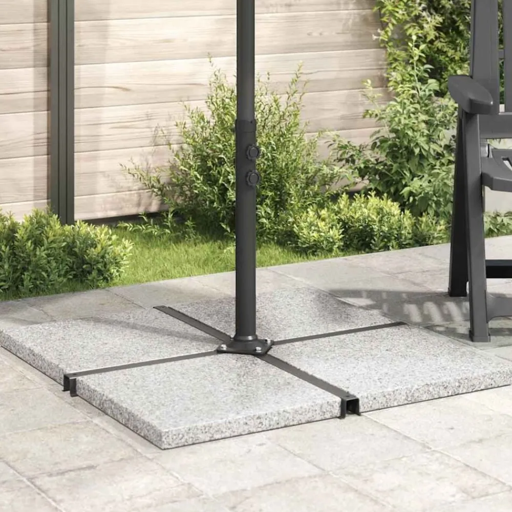 vidaXL Base de peso de sombrilla de granito cuadrada 25 kg Gris