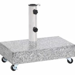 vidaXL Base de sombrilla granito claro 45x25x8,3 cm Gris Outlet