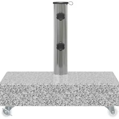 vidaXL Base de sombrilla granito claro 45x25x8,3 cm Gris Outlet