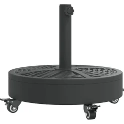 vidaXL Jardín-Base de sombrilla redonda con ruedas para palo Ø38/48 mm 27 kg