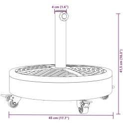 vidaXL Jardín-Base de sombrilla redonda con ruedas para palo Ø38/48 mm 27 kg